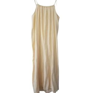 Beacon‎ Cove 100% Linen Sleeveless Maxi Dress Beach Resort Yellow Medium g1